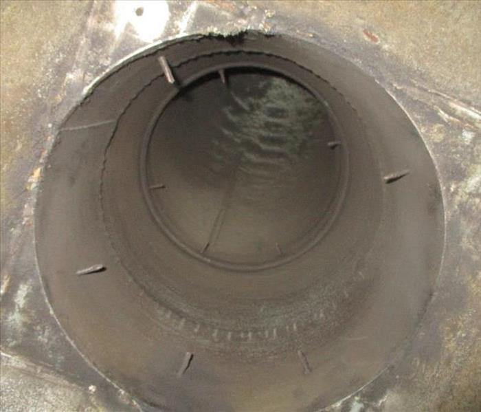 A duct after it's been cleaned