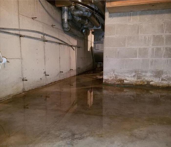 Flooded unfinished basement