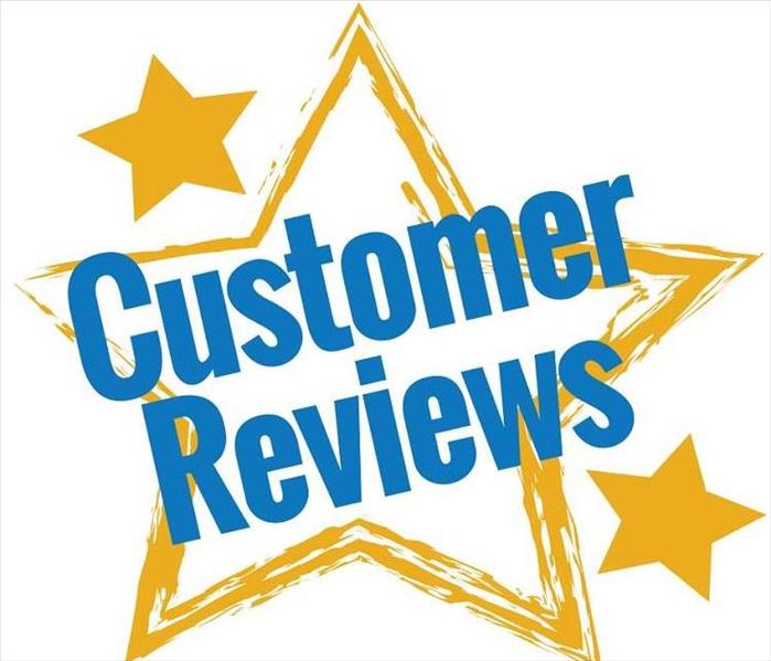 The words "Customer Reviews" with drawings of stars in the background