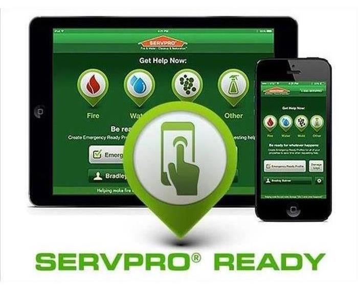 An iPad and an iPhone showing the SERVPRO ERP app installed